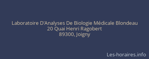 Laboratoire D'Analyses De Biologie Médicale Blondeau