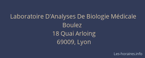 Laboratoire D'Analyses De Biologie Médicale Boulez