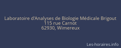 Laboratoire d'Analyses de Biologie Médicale Brigout
