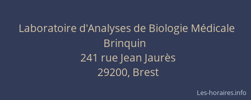 Laboratoire d'Analyses de Biologie Médicale Brinquin
