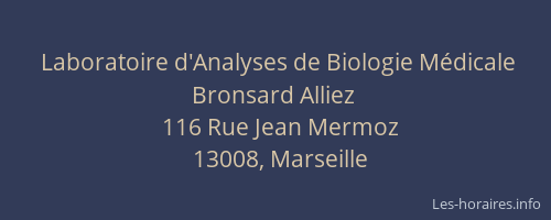 Laboratoire d'Analyses de Biologie Médicale Bronsard Alliez