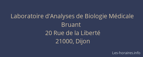 Laboratoire d'Analyses de Biologie Médicale Bruant