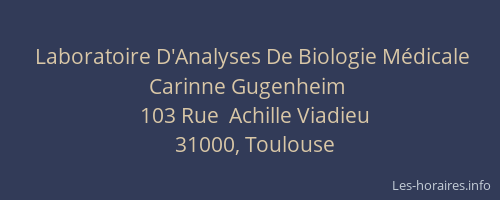 Laboratoire D'Analyses De Biologie Médicale Carinne Gugenheim