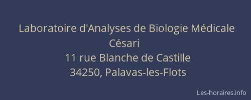 Laboratoire d'Analyses de Biologie Médicale Césari