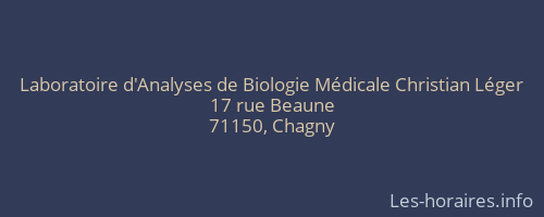 Laboratoire d'Analyses de Biologie Médicale Christian Léger
