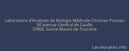 Laboratoire d'Analyses de Biologie Médicale Christian Poireau