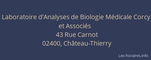 Laboratoire d'Analyses de Biologie Médicale Corcy et Associés