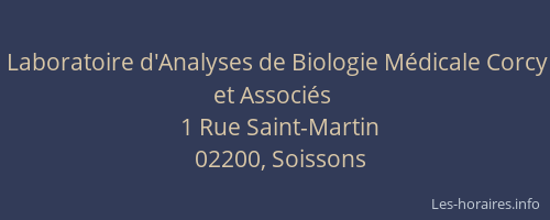Laboratoire d'Analyses de Biologie Médicale Corcy et Associés