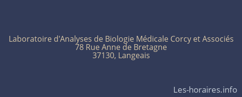Laboratoire d'Analyses de Biologie Médicale Corcy et Associés