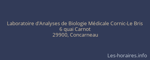 Laboratoire d'Analyses de Biologie Médicale Cornic-Le Bris