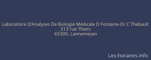 Laboratoire D'Analyses De Biologie Médicale D Fontaine-Dr C Thebault