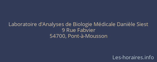 Laboratoire d'Analyses de Biologie Médicale Danièle Siest