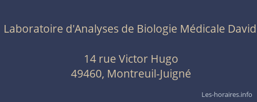 Laboratoire d'Analyses de Biologie Médicale David
