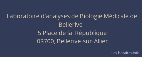 Laboratoire d'analyses de Biologie Médicale de Bellerive