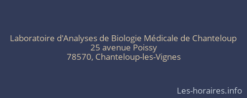 Laboratoire d'Analyses de Biologie Médicale de Chanteloup