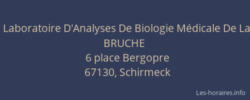 Laboratoire D'Analyses De Biologie Médicale De La BRUCHE