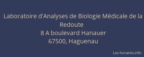Laboratoire d'Analyses de Biologie Médicale de la Redoute