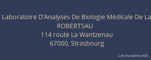Laboratoire D'Analyses De Biologie Médicale De La ROBERTSAU