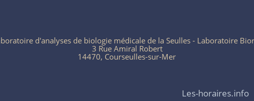 Laboratoire d'analyses de biologie médicale de la Seulles - Laboratoire Bioriv