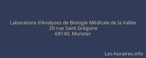 Laboratoire d'Analyses de Biologie Médicale de la Vallée