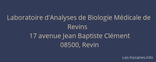 Laboratoire d'Analyses de Biologie Médicale de Revins