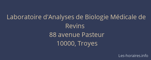 Laboratoire d'Analyses de Biologie Médicale de Revins