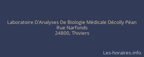 Laboratoire D'Analyses De Biologie Médicale Décolly Péan