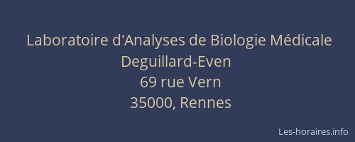 Laboratoire d'Analyses de Biologie Médicale Deguillard-Even