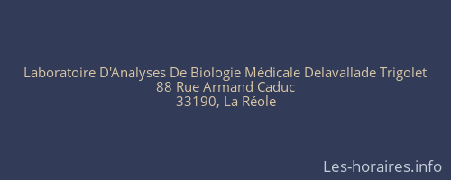 Laboratoire D'Analyses De Biologie Médicale Delavallade Trigolet