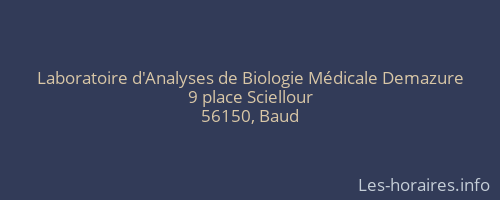 Laboratoire d'Analyses de Biologie Médicale Demazure
