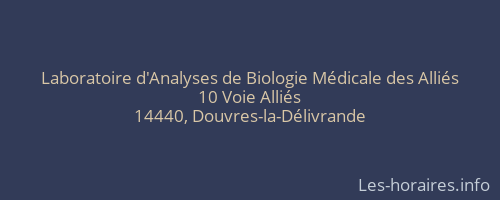 Laboratoire d'Analyses de Biologie Médicale des Alliés