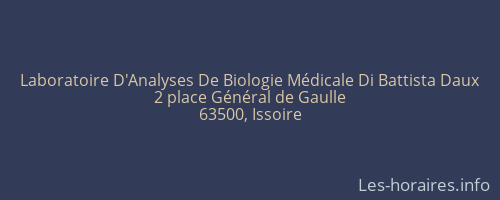 Laboratoire D'Analyses De Biologie Médicale Di Battista Daux
