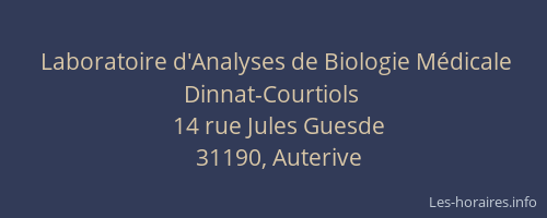 Laboratoire d'Analyses de Biologie Médicale Dinnat-Courtiols