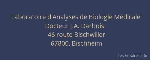 Laboratoire d'Analyses de Biologie Médicale Docteur J.A. Darbois