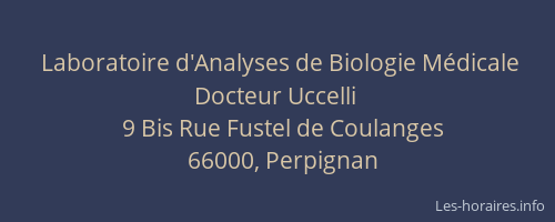 Laboratoire d'Analyses de Biologie Médicale Docteur Uccelli
