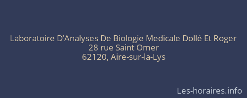 Laboratoire D'Analyses De Biologie Medicale Dollé Et Roger