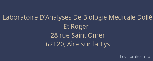 Laboratoire D'Analyses De Biologie Medicale Doll&eacute; Et Roger