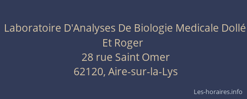 Laboratoire D'Analyses De Biologie Medicale Dollé Et Roger