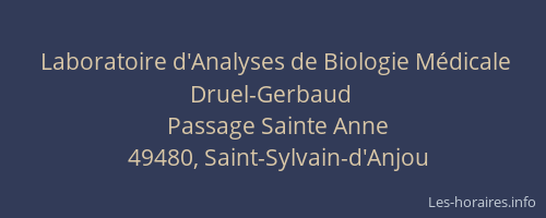 Laboratoire d'Analyses de Biologie Médicale Druel-Gerbaud