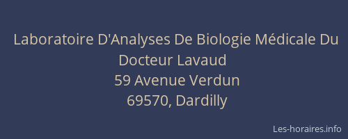 Laboratoire D'Analyses De Biologie Médicale Du Docteur Lavaud