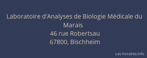 Laboratoire d'Analyses de Biologie Médicale du Marais