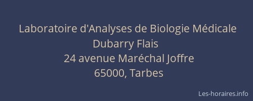 Laboratoire d'Analyses de Biologie Médicale Dubarry Flais