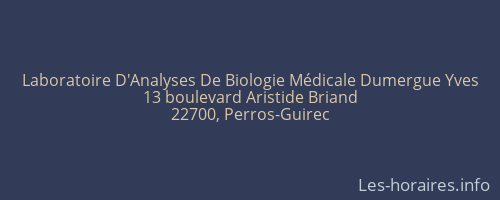 Laboratoire D'Analyses De Biologie Médicale Dumergue Yves