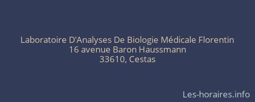 Laboratoire D'Analyses De Biologie Médicale Florentin