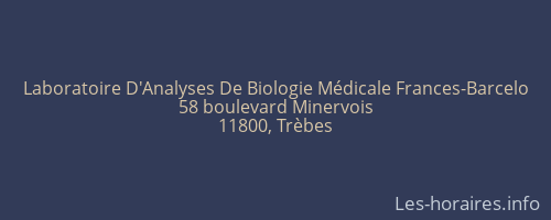 Laboratoire D'Analyses De Biologie Médicale Frances-Barcelo