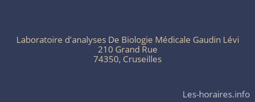 Laboratoire d'analyses De Biologie Médicale Gaudin Lévi