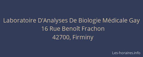 Laboratoire D'Analyses De Biologie Médicale Gay