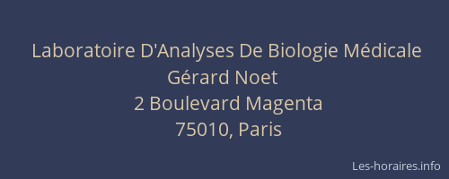 Laboratoire D'Analyses De Biologie Médicale Gérard Noet