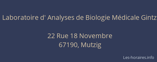 Laboratoire d' Analyses de Biologie Médicale Gintz