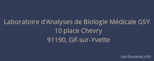 Laboratoire d'Analyses de Biologie Médicale GSY